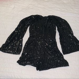 Black, sequins romper